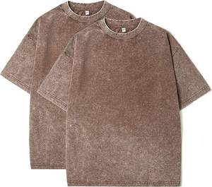 Camiseta de algodón lavado de primera calidad con efecto desgastado y lavado ácido, estilo urbano informal para hombre. - Product Image 5