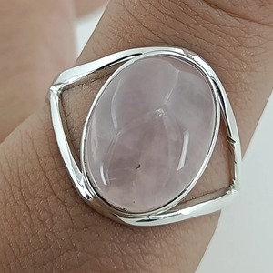 Rose <b>Quartz</b> Oval <b>Ring</b> 925 Sterling Silver Handmade Promise Jewelry for her gift for her <b>Ring</b> bezel settings January Birthstone - Product Image 1