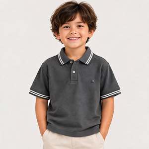 Camiseta Polo Piqué Personalizada OEM ODM para Niños, Algodón y Poliéster, Cuello con Ribete en Contraste, Manga Corta, Camisetas Polo para Niños - Product Image 2