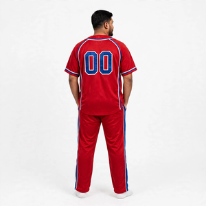 Conjunto de Uniforme de Béisbol para Hombres, Jóvenes y Adultos con Material Transpirable, Colores Personalizados del Equipo, Jersey con Botones y Pantalones a Juego con Costuras - Product Image 2