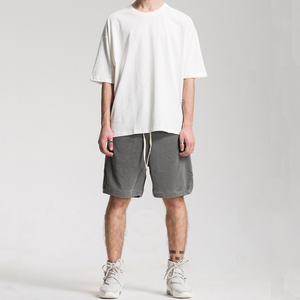 Shorts Bermuda en coton uni pour homme avec cordon de serrage à la taille et poches, style décontracté, coupe mi-haute - Product Image 6