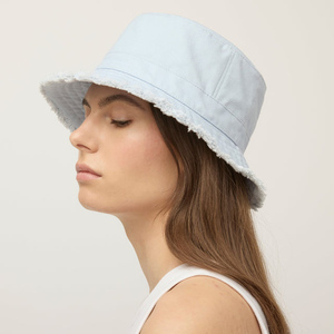 Wholesale Custom Made <b>Light</b> Blue Faux Fur Bucket <b>Hat</b> Unisex Casual Solid Color Spring Summer Headwear 56-58CM Women Denim <b>Hat</b> - Product Image 3