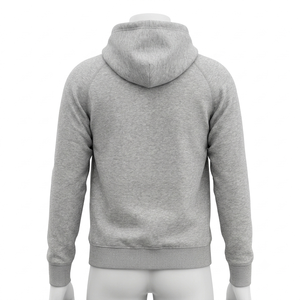 Sweat-shirt à capuche gris pour homme, coupe classique, en molleton de coton, décontracté, avec poche avant, pour l'automne - Product Image 2