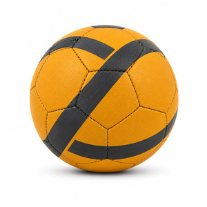 Custom Logo Premium 32 Panel <b>Hand</b> <b>Stitched</b> Soccer Ball Vintage Retro Marigold Charcoal PU Leather Football for Match Training - Product Image 4