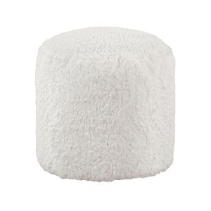 Pouf Moderno Bianco in Tessuto Effetto Pelliccia, Poggiapiedi Antiscivolo, 1 Pezzo, Sedia a Sacco, Pouf da Pavimento Antiscivolo - Product Image 2