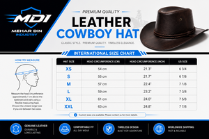 Sombrero Vaquero de Cuero Genuino, Estilo Vintage, Ala Ancha, para Hombres y Mujeres, Ideal para Pesca, Viajes y Actividades al Aire Libre - Product Image 6