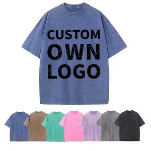 Custom Printing Logo Cotton Acid Washed <b>Shirts</b> Oversized Distressed Customizable Blank Print Acid Wash <b>Vintage</b> <b>T</b>-<b>shirt</b> - Product Image 4