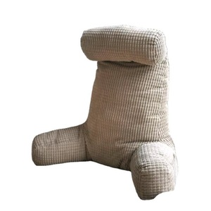 OEM Factory Customizable Woven Linen U-Shape Memory Foam Filling Anti Dust Mite Solid Pattern <b>Reading</b> Bed Rest <b>Pillow</b> Washable - Product Image 2