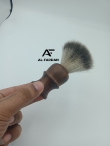 Brocha de Afeitar de Nylon Super Badger AL-FARDAN con Logotipo Personalizado para Hombre, con Mango de Madera Natural - Product Image 1