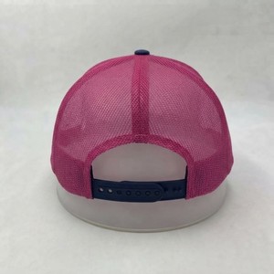 Casquette Trucker personnalisée 5 panneaux en maille, bleu marine, rose, blanc, visière incurvée, fermeture snapback, logo brodé, respirante, vente en gros, couvre-chef - Product Image 6