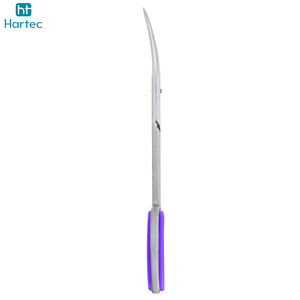 Rust-Resistant Stainless Steel Precision Beauty Tool Cuticle <b>Nail</b> <b>Scissors</b> With Stylish Purple Finger Rings <b>For</b> Comfortable Use - Product Image 3