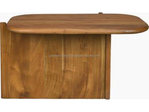 Table basse ovale moderne en bois massif pour salon, table centrale minimaliste en bois, table basse d'appoint rustique, contemporaine 2026 - Product Image 4