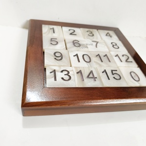 Giá rẻ nhất gỗ và nhựa 15 câu đố trò chơi cho trẻ em người Lớn số trượt Câu Đố trong hộp gỗ cổ điển não trêu ghẹo với nhựa Cubes - Product Image 4