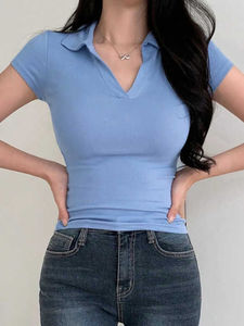 Ladies <b>Polo</b> T <b>Shirts</b> Short Sleeve <b>Women</b> <b>Polo</b> <b>Shirts</b> Comfortable Breathable Customize In Different Color And Size Summer Wear - Product Image 2