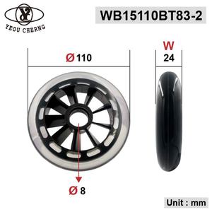 Ruedas de Repuesto para Patinete Eléctrico, 110x24mm, 83A, PU, Alta Resistencia, Suaves, para Dispositivos de Movilidad - Product Image 2