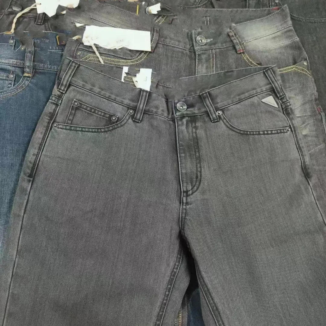 Overstock marca gran oferta pantalones de hombre con lavado Regular Slim High Loose Denim jeans hombres ropa stock