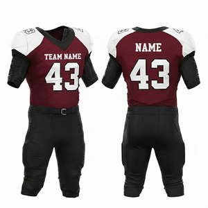 Uniforme de Fútbol Americano Personalizable para Hombre, Jersey Sublimado con Cuello en V, Número 43, Nombre del Equipo, Absorbe la Humedad, Manga Corta Ajustada, para Toda Temporada - Product Image 2