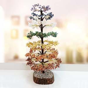 Bonsaï décoratif fait à la main en cristal multi-pierres précieuses artisanat en pierre semi-précieuse pour la guérison et le Feng Shui inspiré par l'Inde - Product Image 2