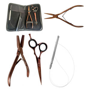 Hair Extension <b>Tools</b> Kit <b>Metal</b> Clamp Pliers Scissors Comb Wire <b>For</b> Installation And Removal Hair Extension <b>Tools</b> Kit <b>For</b> Women - Product Image 1