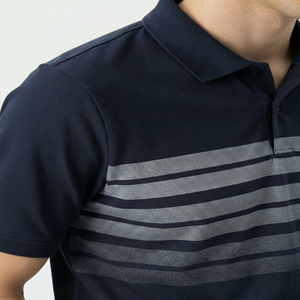 Polo d'affaires d'été 2026 de haute qualité, séchage rapide, respirant, avec logo personnalisé, pour le golf, bande noire, pour hommes, OEM - Product Image 4