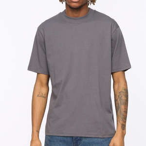 Camiseta Casual de Manga Corta para Hombre, Corte Regular, Color Gris, Cuello Redondo, Algodón, Diseño Liso, Tejido Jersey - Product Image 4