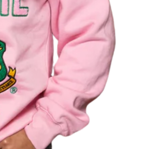AKA Sorority Inc By Culture and By Merit Sweat-shirt rose en chenille pour femme, haut à col rond brodé de lettres grecques, de qualité supérieure - Product Image 3