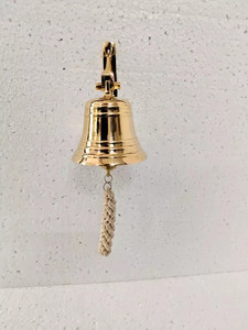 Cloche de bateau en laiton de 7 pouces, cloche marine artisanale, cloche en laiton vintage antique, décoration murale côtière - Product Image 6