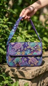 Sac à main brodé contemporain avec perles, fourre-tout à bandoulière classique orné de fleurs, sac de mode élégant et décoratif pour femme - Product Image 5