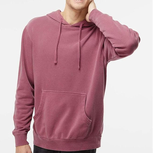 เสื้อฮู้ดฟลีซโอเวอร์ไซส์สำหรับผู้ชาย แบรนด์ Independent Trading ผ้าฝ้าย 100% กระเป๋าปักลายสไตล์วินเทจ สตรีทแวร์ลำลอง - Product Image 4