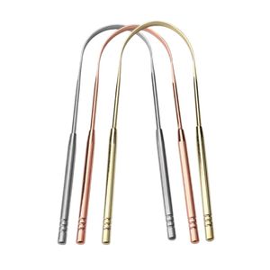Raspador de Lengua de Acero Inoxidable con Acabado Cobre, Diseño en U Ancho, para Higiene Bucal, Eliminación de Bacterias y Mal Aliento, Herramienta de Bienestar para Adultos - Product Image 4