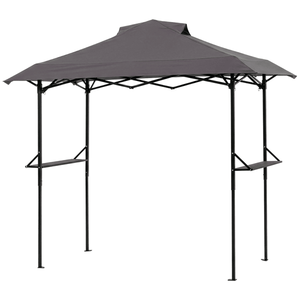 Gazebo Pieghevole 5x8FT Grigio Scuro in Poliestere con Tettoia e Ventilazione, Telaio Verniciato a Polvere Nera, Doppia Rete e Vassoi per Auto - Product Image 3