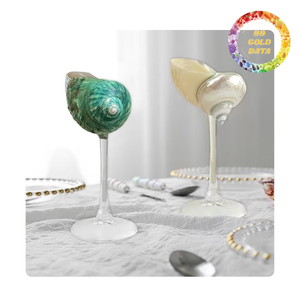 Verre à vin en coquillage, fait main, en coquille naturelle, pour vin, cocktails et décoration de maison de style côtier, vente en gros - Product Image 5