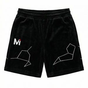 Pantalones Cortos Cargo de Lujo Urbano para Hombre, de Terciopelo con Cintura Elástica y Patrón de Estrellas de Cristal, Tendencia USA Europa, Maluza Industries, Secado Rápido y Transpirables - Product Image 1