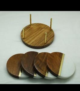 Artesanías de Diseño Popular, Posavasos de Madera Reutilizables Ecológicos de Alta Calidad, Hechos a Mano con Madera Maciza, Diseño Personalizado Rústico - Product Image 2