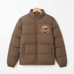 Chaqueta Acolchada de Invierno para Actividades al Aire Libre, con Parche Bordado Personalizado, Venta al Por Mayor - Product Image 3