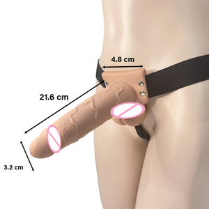 8" Realistic Squirting Wearable <b>Dildo</b> Hollow Strap On For Ejaculating Liquid - Product Image 4