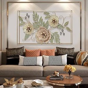 Contemporary Metal Wall Art Floral Botanical Rectangle Handmade Decorative Hanging Accent - Product Image 1