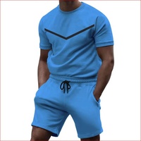 Ensemble de shorts pour hommes, t-shirt respirant à col rond, manches courtes, ensemble de vêtements de course pour hommes, shorts et t-shirt de jogging à séchage rapide