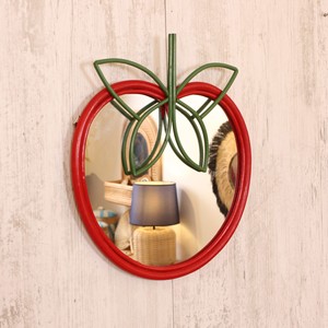 Best Selling Rattan <b>Mirror</b> Apple Shape Wall Decor Handmade Natural Frame Eco Friendly Sustainable Wholesale Bulk OEM Supplier - Product Image 6