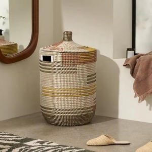 Paniers en jonc de mer pour vêtements, paniers de rangement faits à la main, vente en gros, écologiques, fabriqués au Vietnam - Product Image 5