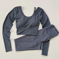 Ensemble de vêtements de sport pour femmes en 2 pièces, en spandex/coton, de haute qualité, logo personnalisé, séchage rapide, respirant, respectueux de l'environnement, hauts courts