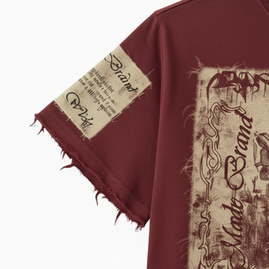 T-shirt surdimensionné personnalisé pour homme, style hip-hop, patchwork, design géométrique, 100% coton éponge 240G, impression numérique - Product Image 2