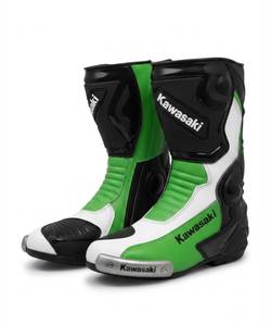 Bottes de moto pour homme, mi-mollet, en cuir véritable, fermeture éclair, résistantes à l'abrasion, toutes saisons - Product Image 1