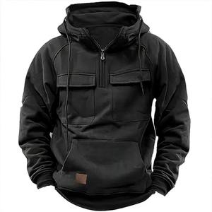 Oferta Especial: Sudadera con Capucha para Hombre, con Cremallera de 1/4, Estilo Cargo, Personalizable, con Bolsillo - Product Image 5