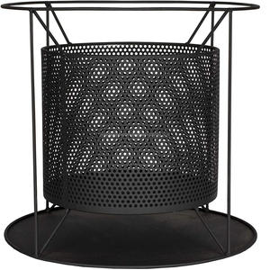 Metal <b>Fire</b> Pit with Spark Screen, Black, Perforated Design, Round Outdoor <b>Fire</b> Bowl with Stand A4 - Product Image 6
