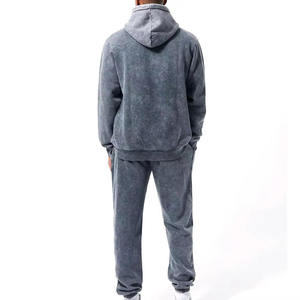 Conjunto deportivo de sudadera con capucha y pantalones de chándal forrados de felpa, conjunto a juego para invierno, ropa deportiva para gimnasio, entrenamiento y uso casual. - Product Image 2