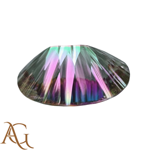 Topacio Místico Natural tallado con corte láser cóncavo, talla en intaglio, piedra preciosa suelta para fabricación de joyas, venta al por mayor, ovalado - Product Image 4