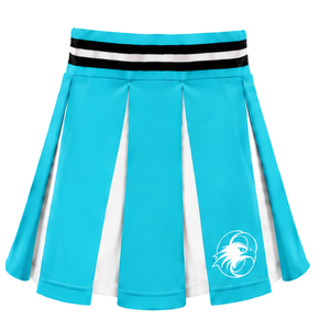 Jupe plissée bleu cyan pour femme, taille haute, uniforme d'équipe athlétique, performance de danse, entraînement, compétition - Product Image 1
