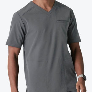 Uniforme Médico Personalizado con Logotipo, Camiseta de Manga Corta de Mezcla de Polialgodón de Alta Calidad para Doctores, Clínicas Dentales y Centros de Salud - Product Image 1