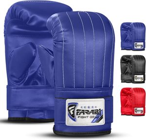 Gants de boxe Farabi Sports, en cuir PU, à doigts entiers, antidérapants, imperméables, respirants, fermeture à boucle, arts martiaux, entraînement MMA - Product Image 1